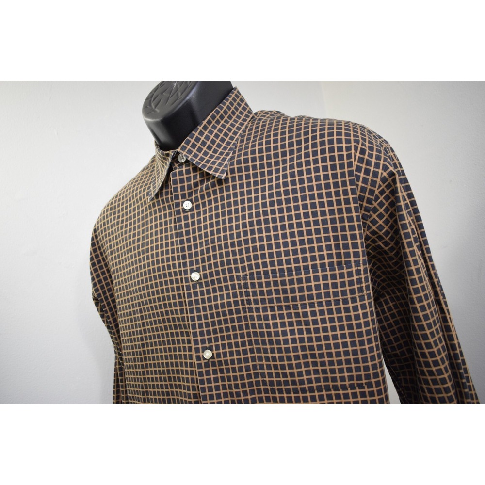 Peter Millar Dress Shirt Plaid Long Sleeve Golf Button Up Mens Size Large